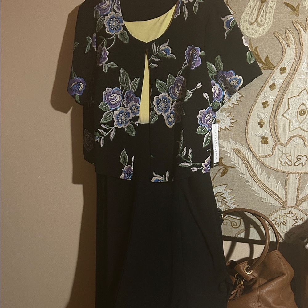 Perceptions Black Jacket With Floral Embroidery - image 2